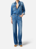 Elisabetta Franchi Denim Jumpsuit With Logo Details