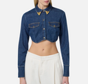 Elisabetta Franchi Cropped Shirt With Logo Details