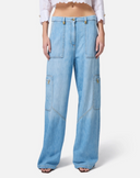 Elisabetta Franchi Cargo jeans met juweel details