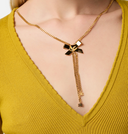 Elisabetta Franchi Ribbed Sweater With Necklace