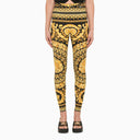 Versace Black And Gold Leggings With Baroque Print