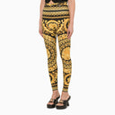 Versace Black And Gold Leggings With Baroque Print