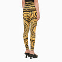 Versace Black And Gold Leggings With Baroque Print