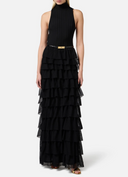 Elisabetta Franchi Red Carpet Dress With Ruffles