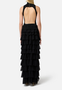 Elisabetta Franchi Red Carpet Dress With Ruffles