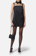 Elisabetta Franchi Duchesse And Tulle Dress With Rhinestone