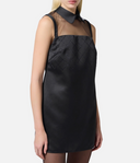 Elisabetta Franchi Duchesse And Tulle Dress With Rhinestone