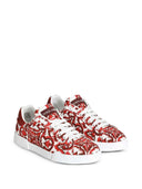 Dolce & Gabbana Portofino Canvas Sneakers With Majolica Print