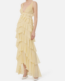 Elisabetta Franchi Red Carpet Dress With Ruffles