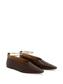 Jil Sander Pointed Toe Suede Ballerinas With Removable Metal Anklet