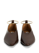 Jil Sander Pointed Toe Suede Ballerinas With Removable Metal Anklet
