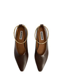 Jil Sander Pointed Toe Suede Ballerinas With Removable Metal Anklet