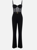 Elisabetta Franchi Light Crepe And Tulle Jumpsuit