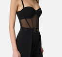 Elisabetta Franchi Light Crepe And Tulle Jumpsuit