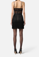 Elisabetta Franchi Mini Dress In Tulle And Fringes