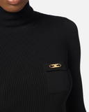 Elisabetta franchi Turtleneck suéter con bolsillo