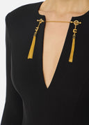 Vestido franquici de Elisabetta con cadena de joyas