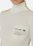 Elisabetta Franchi Turtleneck With Lettering Detail