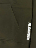 Felpa Jil Sander in cotone verde oliva