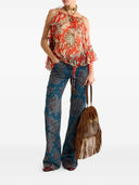 Etro Single Sleeve Silk Top With Floral Motif