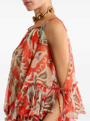 Etro Single Sleeve Silk Top With Floral Motif