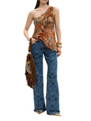 Etro One Shoulder Silk Top