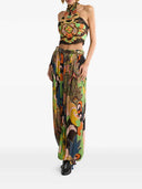 Etro Cotton Crop Top With Crochet Effect Floral Pattern
