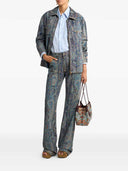 Etro Flared Denim Jeans With A Floral Paisley Motif