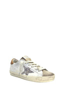 Golden Goose Super Star Leather Upper And Heel Suede Toe Glitter Star