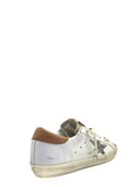 Golden Goose Super Star Leather Upper And Heel Suede Toe Glitter Star
