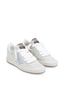 Tomaia in pelle nappa e glitter Golden Goose Allstar, punta, tallone e stella in pelle scamosciata con sperone in nappa