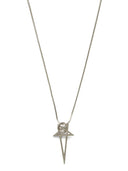 Rick Owens Rick Owens Pentagram Pendant In Palladium Brass