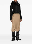 Rick Owens Naska Asymmetric Jacket With Shearling Trim
