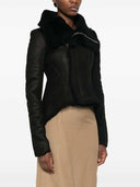 Rick Owens Naska Asymmetric Jacket With Shearling Trim