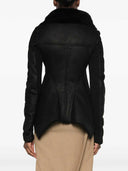Rick Owens Naska Asymmetric Jacket With Shearling Trim