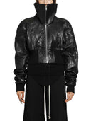 Rick Owens Padded Leather Bomber Jacket Dracuflight Cropped