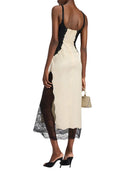 The Attico Black And Ivory Midi Dress