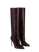 Paris Texas Crocodile Embossed Leather Boot