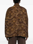 Uma Wang jasje met dubbele rij knopen en bloemenjacquard