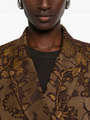 Uma Wang jasje met dubbele rij knopen en bloemenjacquard
