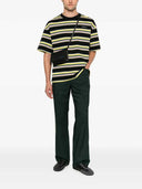 Marni Striped Cotton T Shirt With Logo Print