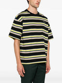 Marni Striped Cotton T Shirt With Logo Print