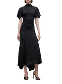 Victoria Beckham Black Draped Midi Dress