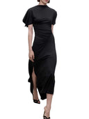 Victoria Beckham Black Draped Midi Dress