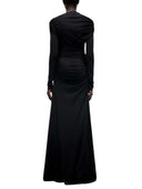 Victoria Beckham Black Dress With Draped Shoulders