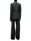 Victoria Beckham Roberta Jacket In Dark Grey Mélange
