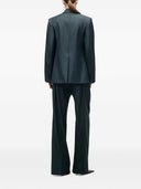 Victoria Beckham Petrol Blue Blazer With Peak Lapels