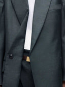 Victoria Beckham Petrol Blue Blazer With Peak Lapels
