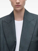 Victoria Beckham Petrol Blue Blazer With Peak Lapels