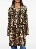 Abrigo de chenilla de lana con estampado animal amarillo de Marni